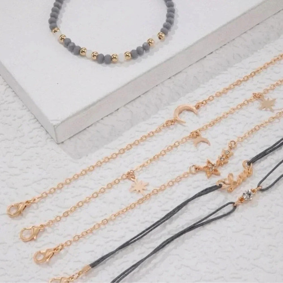 2 LEFT! 6 piece beaded Moon And Star Love Bracelet Set - Picture 3 of 6